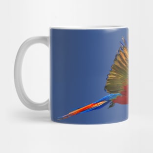 Blue and Red Macaw in flight Mug